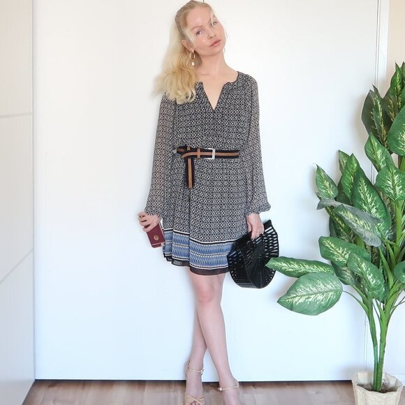 Max Studio Long Sleeve Morocco Print Dress - Picture 4 of 10